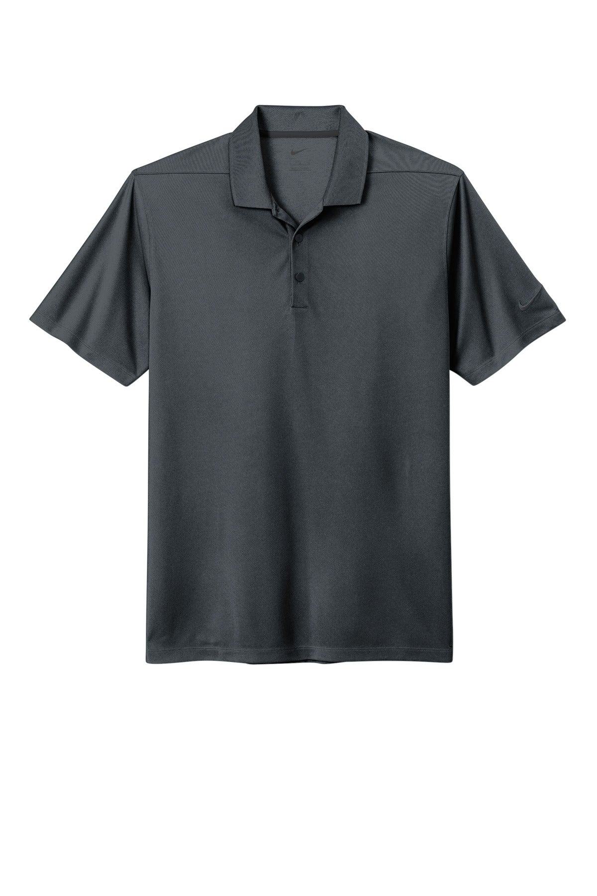 Front View of Anthracite Nike Dri-FIT Micro Pique 2.0 Polo NKDC1963
