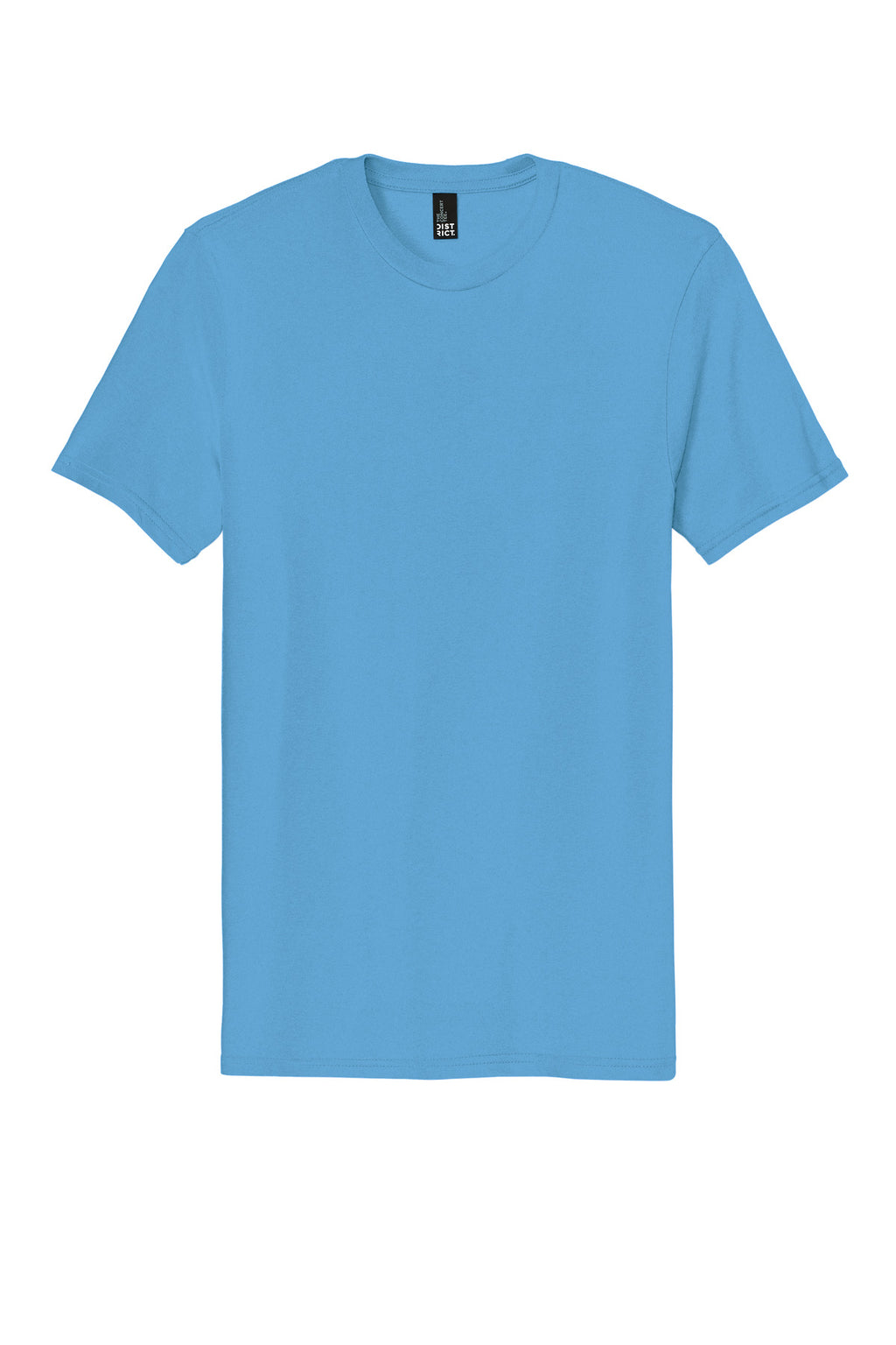 Front View of Aquatic Blue District The Concert Tee DT5000