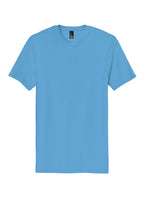 Front View of Aquatic Blue District The Concert Tee DT5000