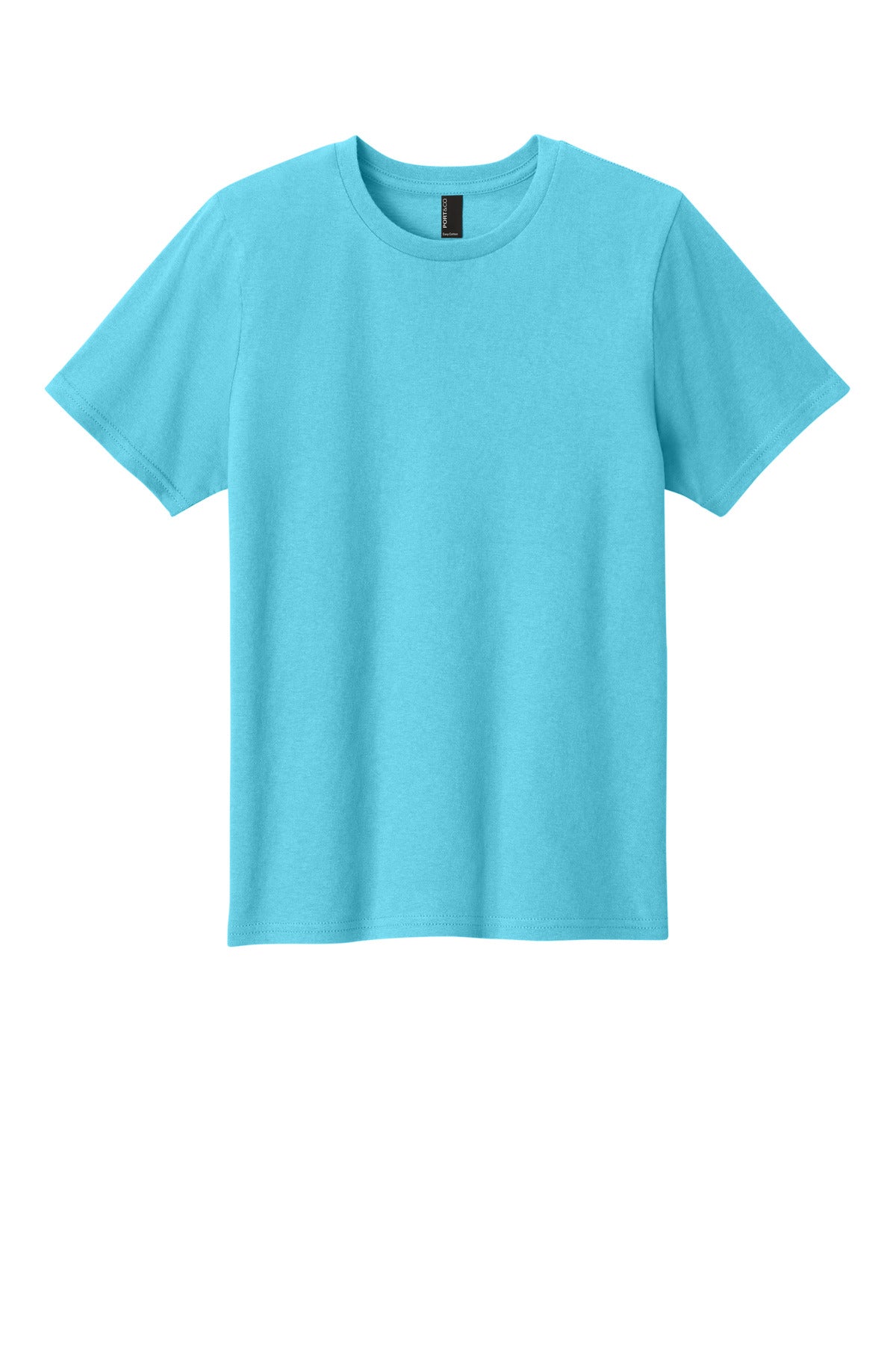 Front View of AquaticBl Port & Co Youth Easy Cotton Tee PC43Y
