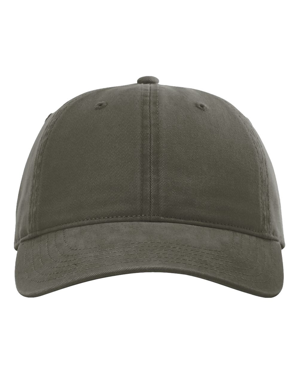 Front View of Army Green Peach Twill Dad Hat - 326