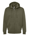 Front View of Army Heavyweight Full-Zip Hooded Sweatshirt - IND4000Z
