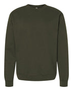 Front View of Army Midweight Crewneck Sweatshirt - SS3000