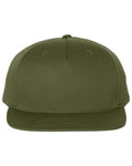 Front View of Army Olive Pinch Front Structured Snapback Trucker Cap - 255