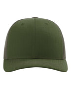 Front View of Army Olive Tactical Trucker Cap - 112T