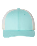 Front View of Aruba Blue/ Birch Low Pro Trucker Cap - 115