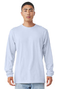 Front View of Ash BELLA+CANVAS Unisex Jersey Long Sleeve Tee. BC3501
