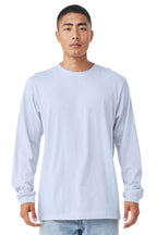 Front View of Ash BELLA+CANVAS Unisex Jersey Long Sleeve Tee. BC3501