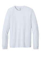 Front View of Ash BELLA+CANVAS Unisex Jersey Long Sleeve Tee. BC3501