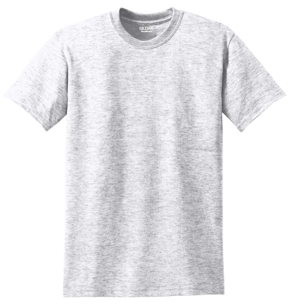 Front View of Ash Gildan DryBlend 50 Cotton/50 Poly T-Shirt. 8000