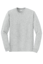 Front View of Ash Grey Gildan - DryBlend 50 Cotton/50 Poly Long Sleeve T-Shirt. 8400