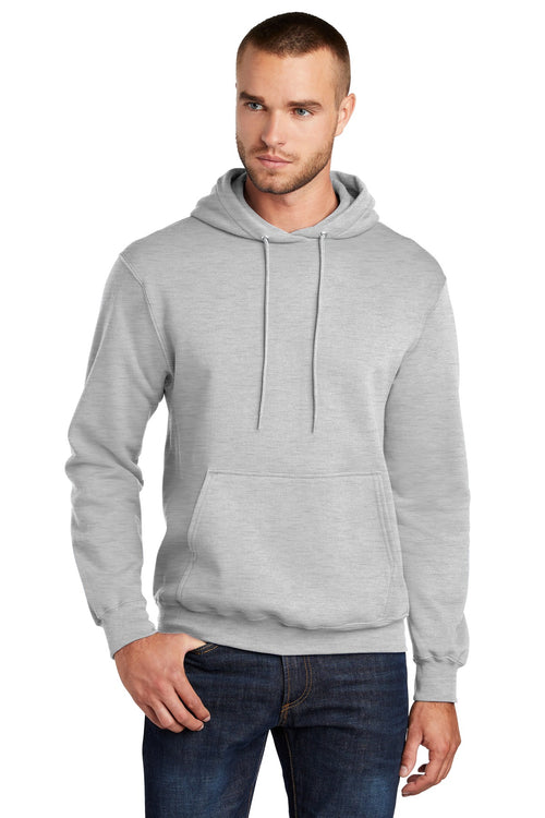 Front View of Ash Port & Co Core Fleece Pullover Hooded Sweatshirt. PC78H