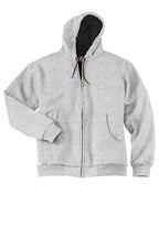 Front View of Ath Heather CornerStone - Heavyweight Full-Zip Hooded Sweatshirt with Thermal Lining. CS620