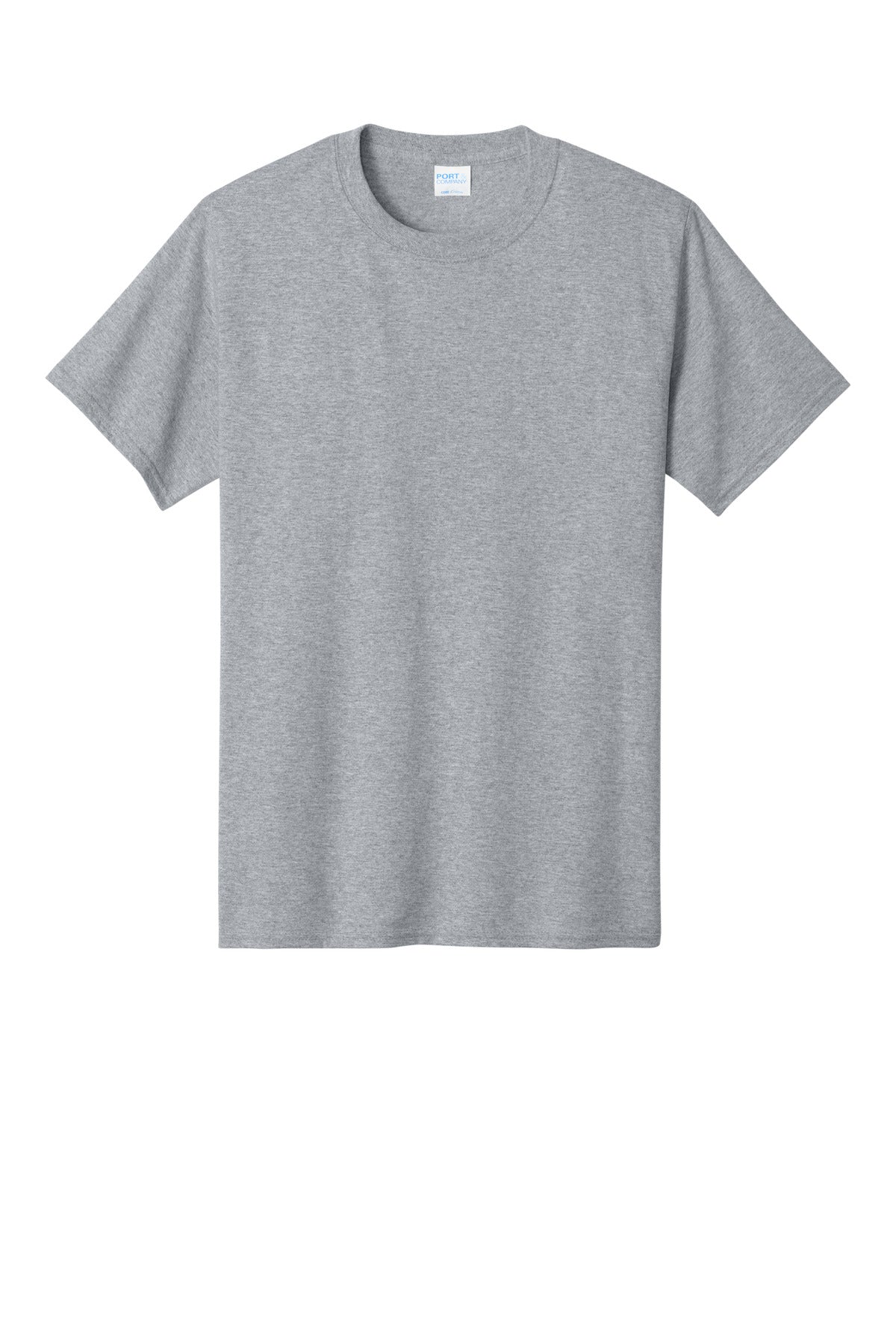 Front View of Ath Heather Port & Co Core Cotton Tee. PC54
