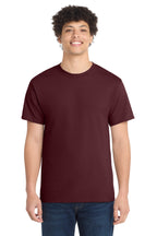 Front View of Ath Maroon Port & Co Core Cotton Tee. PC54
