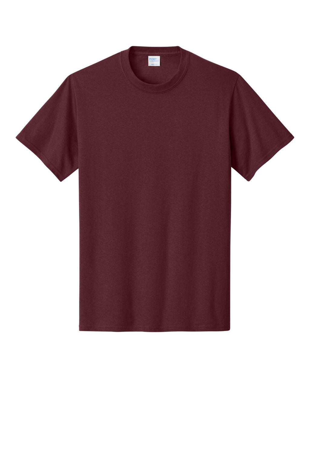 Front View of Ath Maroon Port & Co Core Cotton Tee. PC54