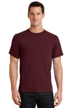 Front View of Ath. Maroon Port & Co Essential Tee. PC61