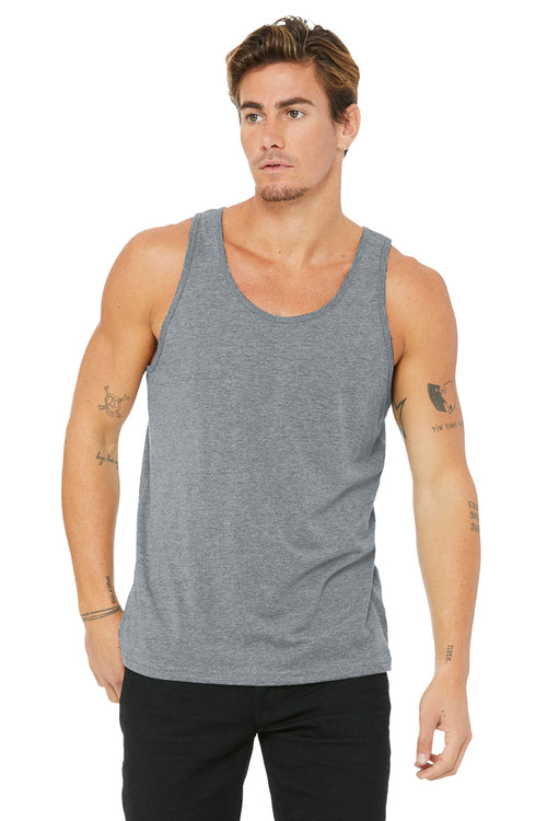 Front View of Athletic Ht BELLA+CANVAS Unisex Jersey Tank. BC3480