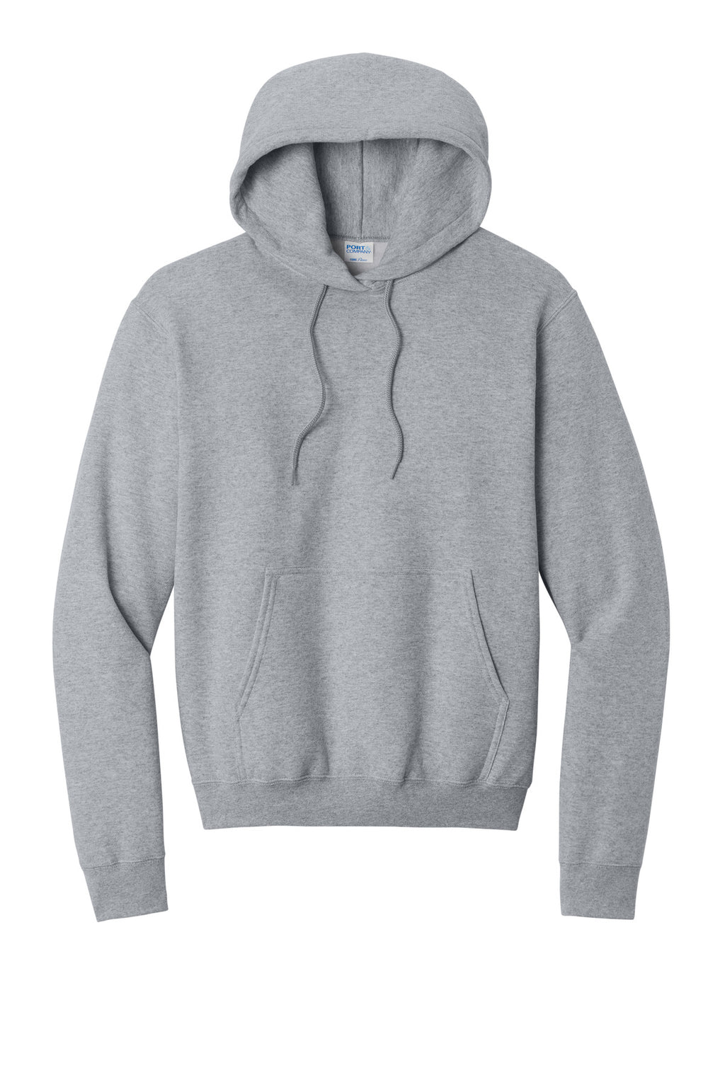 Front View of Athletic Hthr Port & Co Core Fleece Pullover Hooded Sweatshirt. PC78H