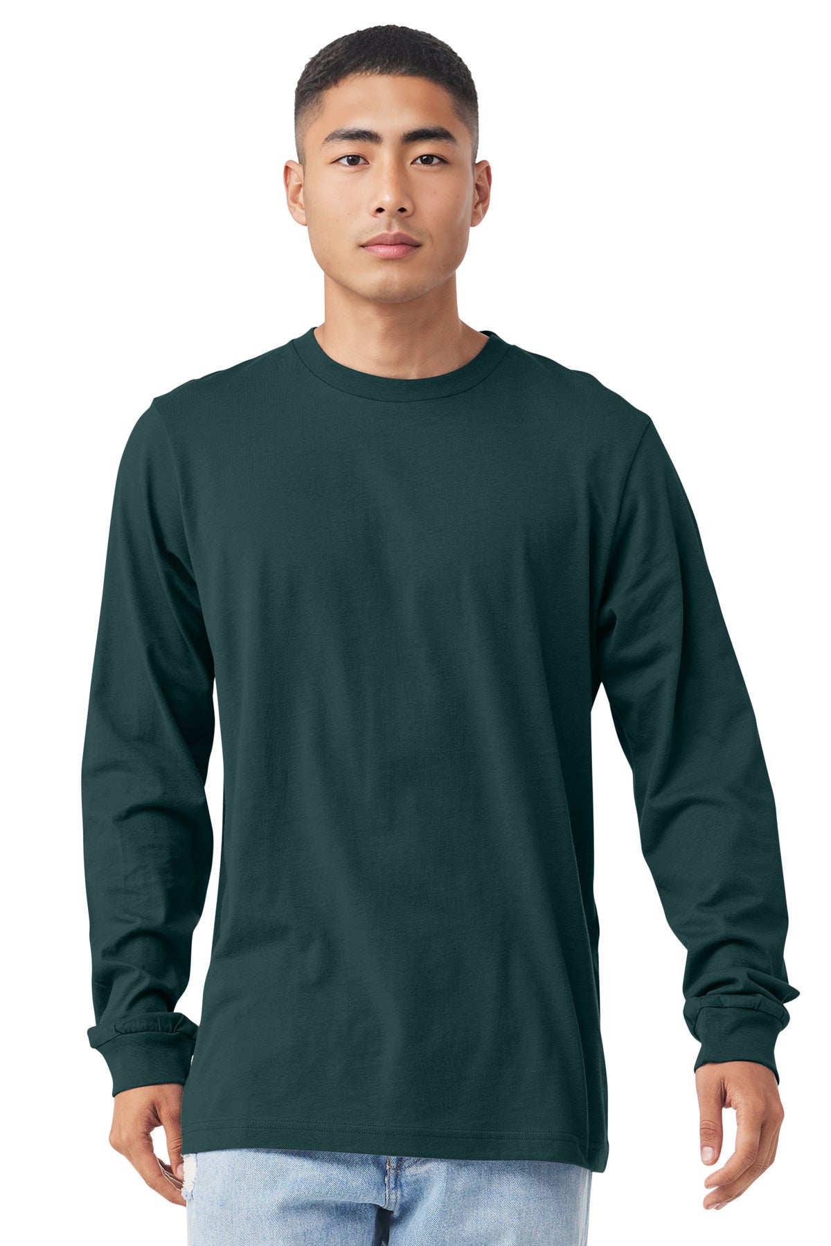 Front View of Atlantic BELLA+CANVAS Unisex Jersey Long Sleeve Tee. BC3501