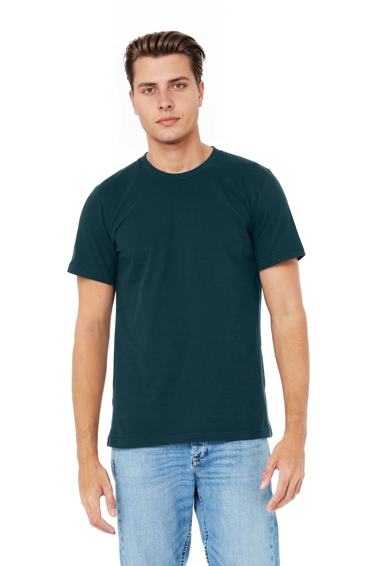 Front View of Atlantic BELLA+CANVAS Unisex Jersey Short Sleeve Tee. BC3001
