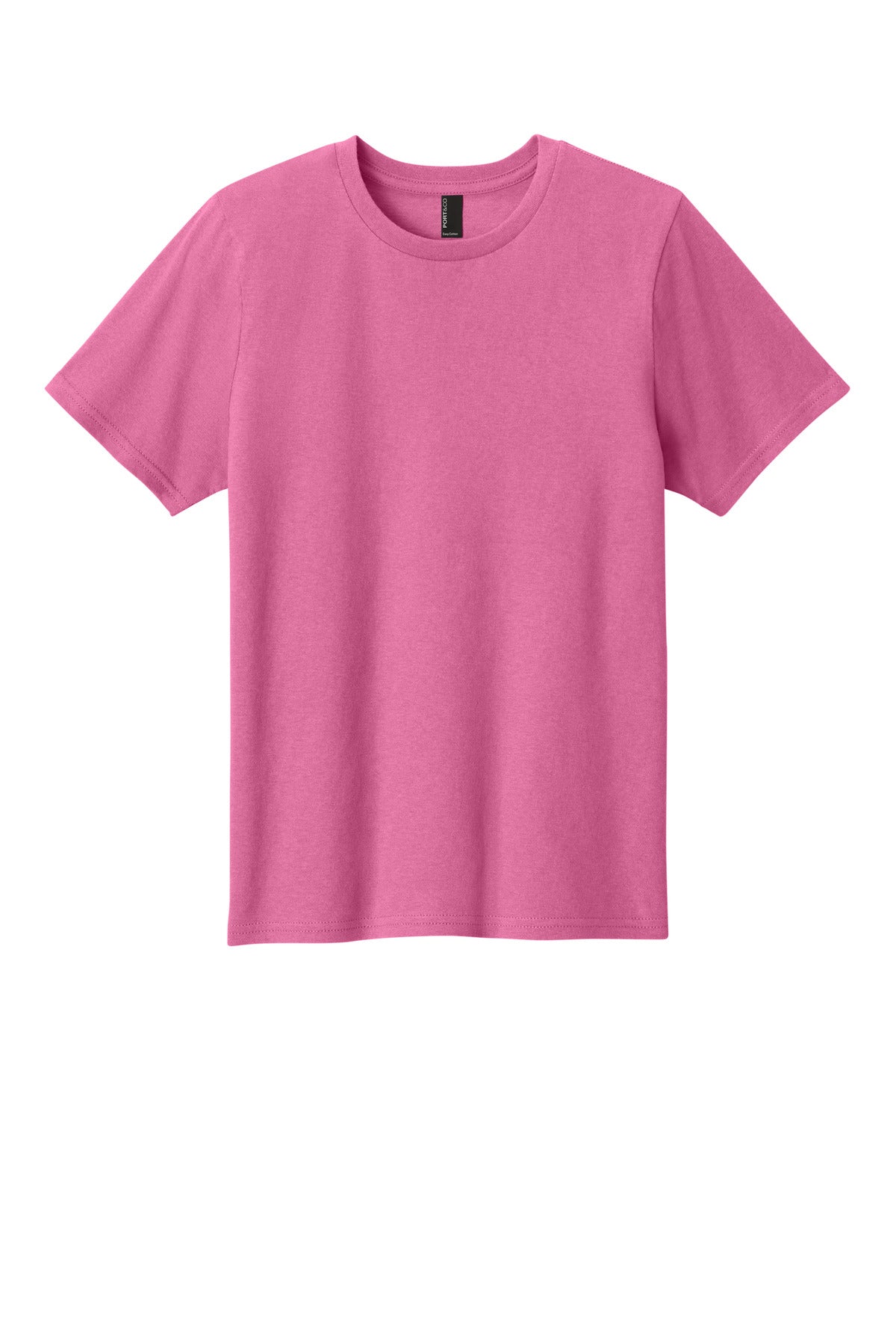 Front View of AwrnsPink Port & Co Youth Easy Cotton Tee PC43Y