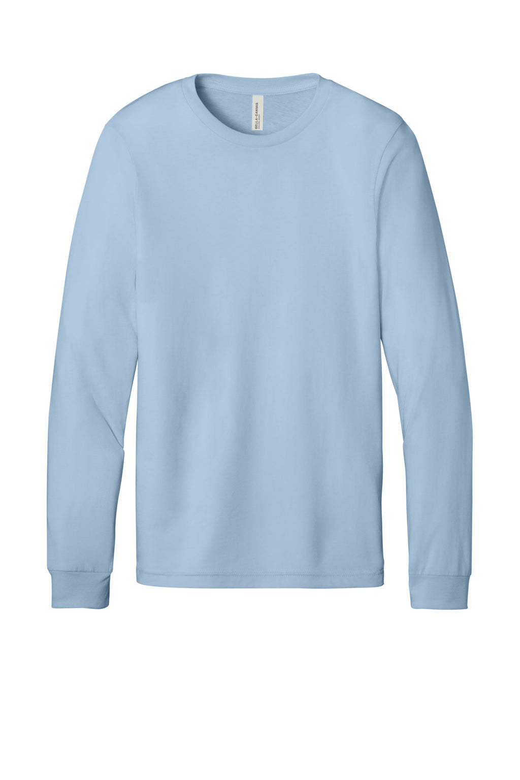 Front View of BabyBlue BELLA+CANVAS Unisex Jersey Long Sleeve Tee. BC3501