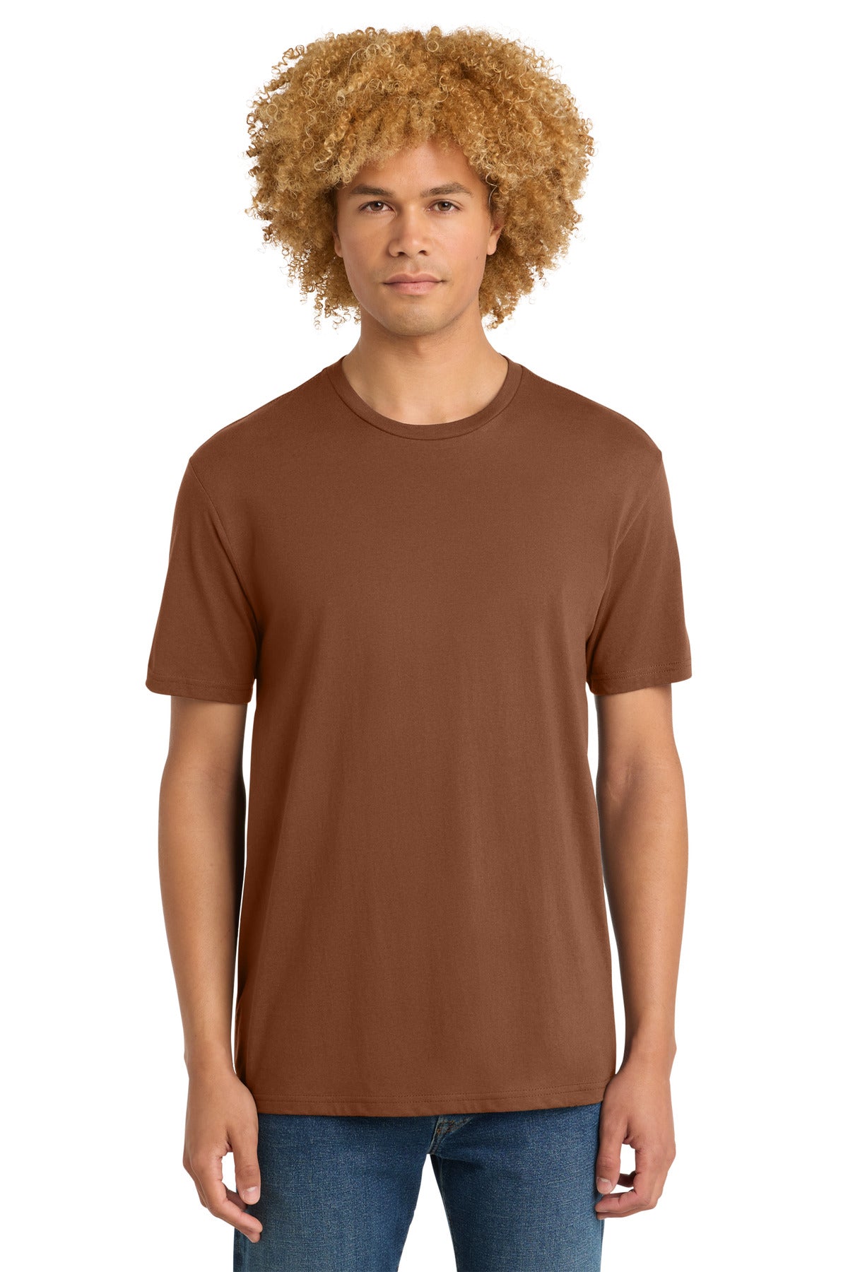 Front View of BakedClay District Perfect Weight Tee. DT104