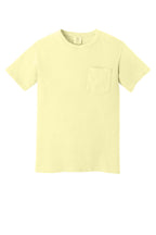 Front View of Banana COMFORT COLORS Heavyweight Ring Spun Pocket Tee. 6030