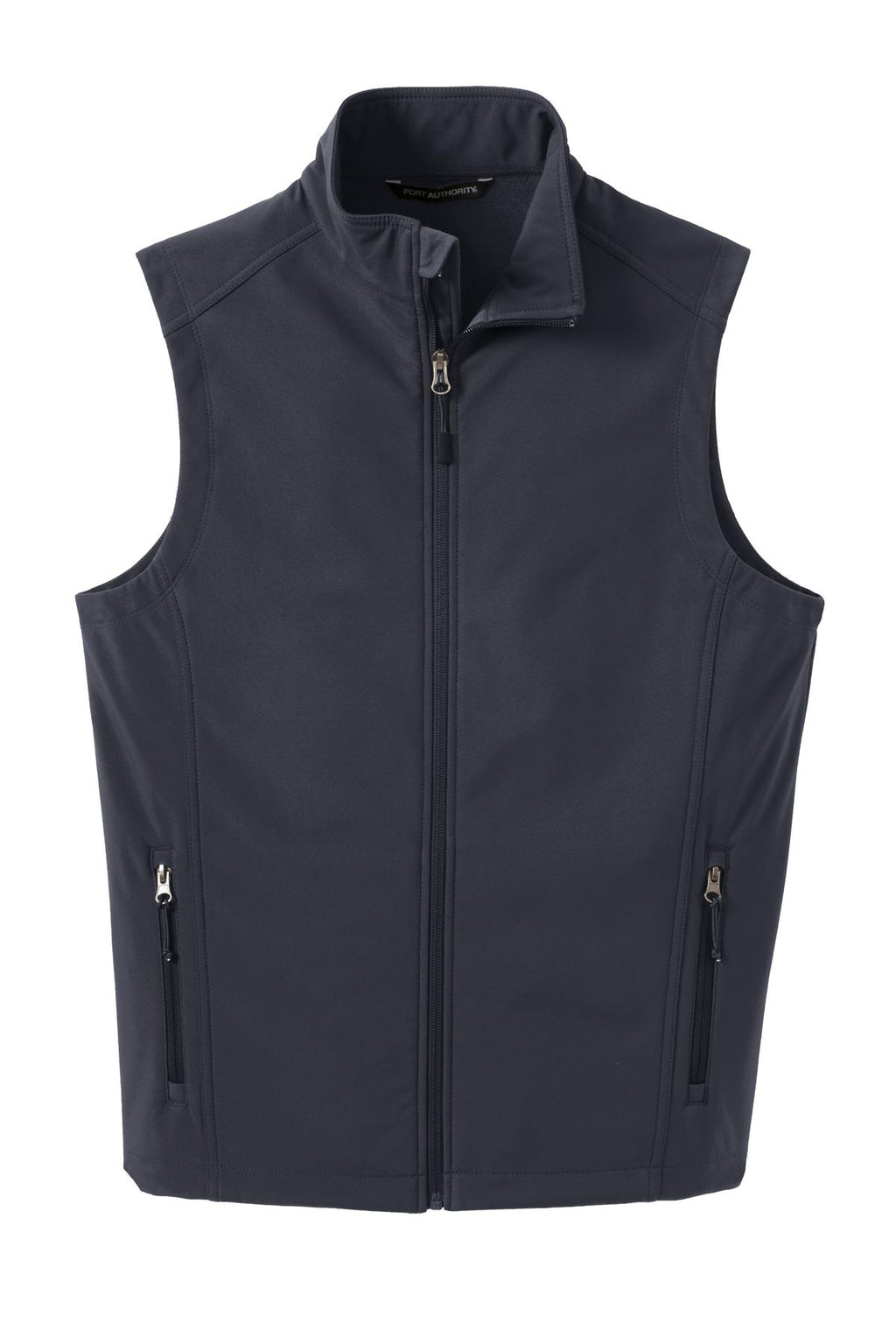 Front View of Batlshp Grey Port Authority Core Soft Shell Vest. J325