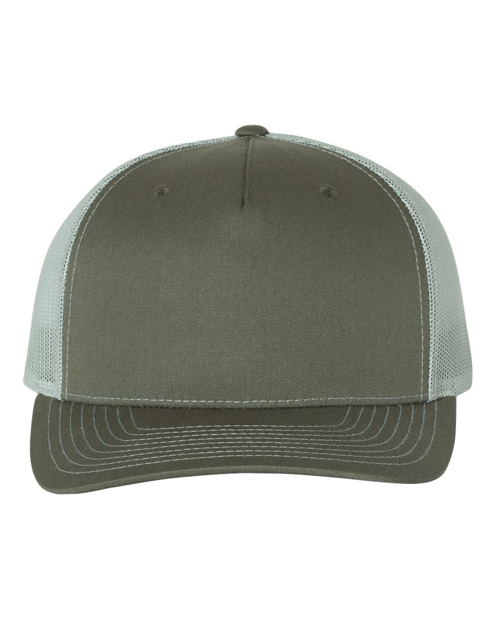 Front View of Beetle/ Quarry Five-Panel Trucker Cap - 112FP