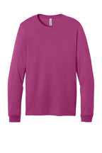Front View of Berry BELLA+CANVAS Unisex Jersey Long Sleeve Tee. BC3501