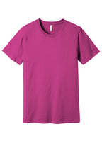 Front View of Berry BELLA+CANVAS Unisex Jersey Short Sleeve Tee. BC3001