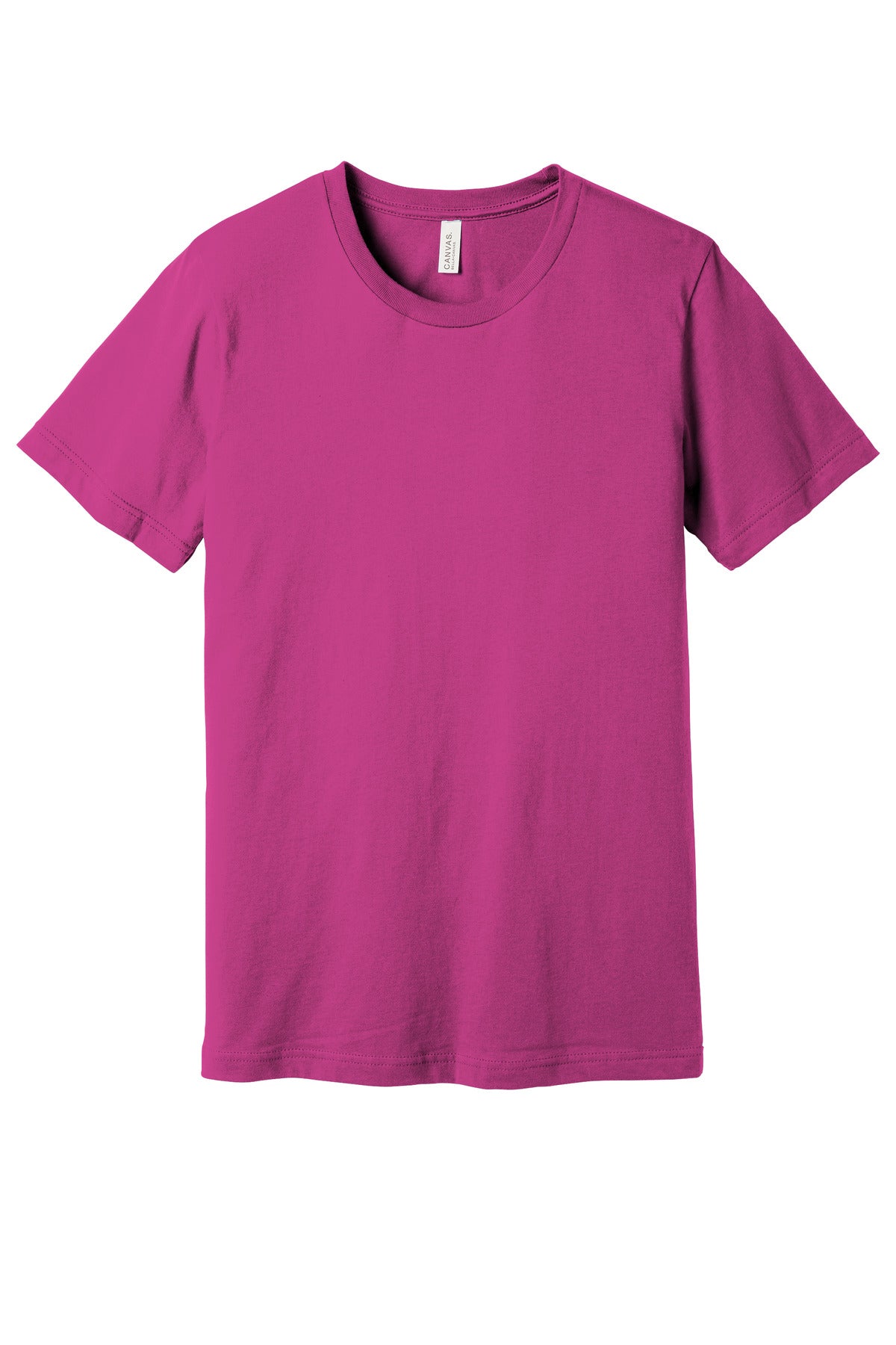 Front View of Berry BELLA+CANVAS Unisex Jersey Short Sleeve Tee. BC3001