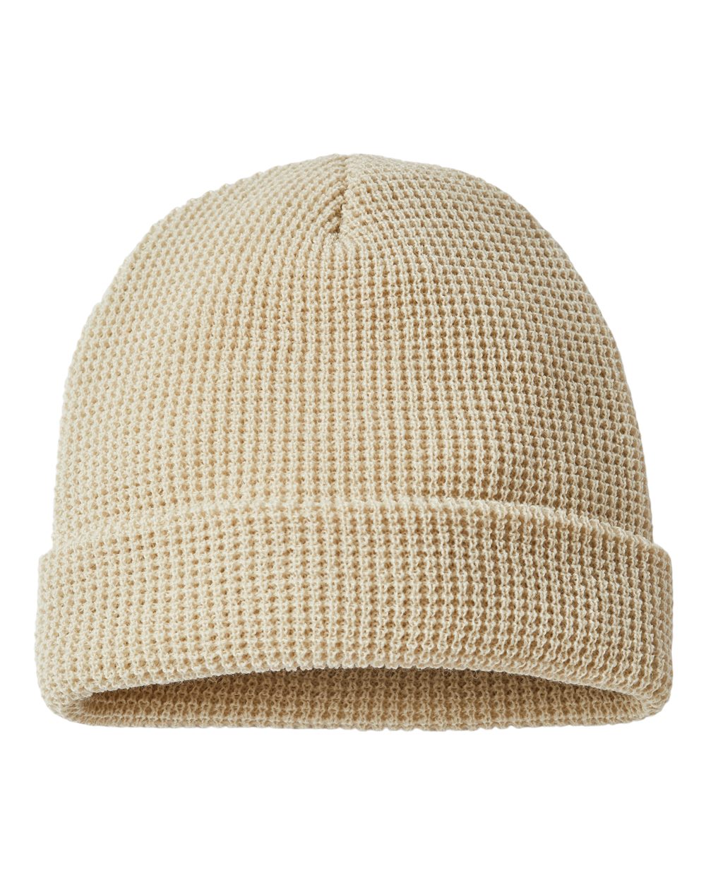 Front View of Birch Waffle Cuffed Beanie - 146R
