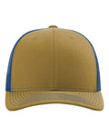 Front View of Biscuit/ True Blue Snapback Trucker Cap - 112