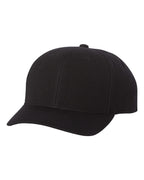Front View of Black 110® Cool & Dry Mini-Piqué Cap - 110P