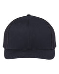 Front View of Black 112+ R-Flex Adjustable Trucker Cap - 112PL