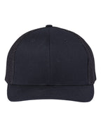 Front View of Black 112+ R-Flex Adjustable Trucker Cap - 112PL