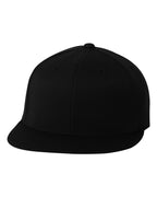 Front View of Black 210® Flat Bill Cap - 6210FF