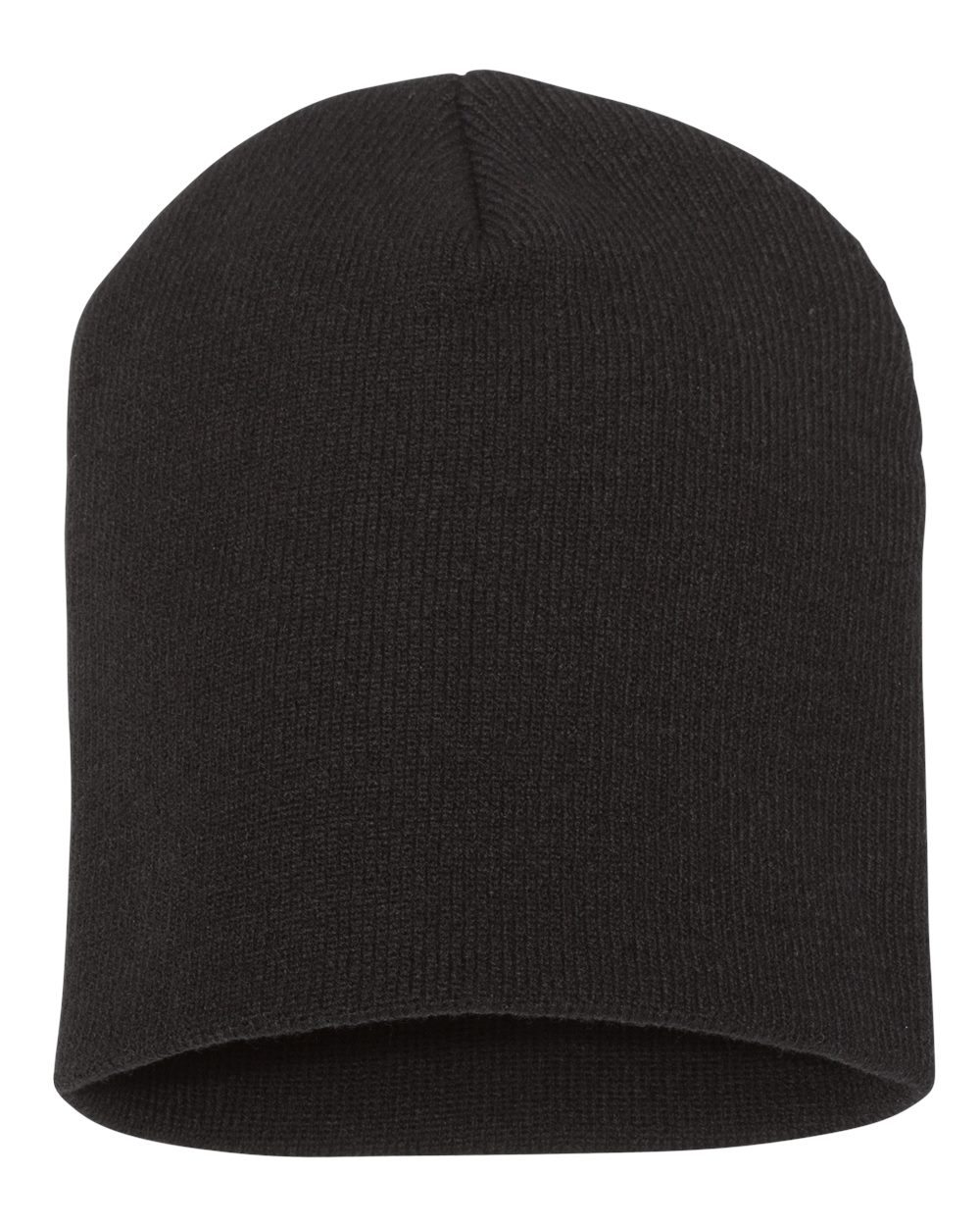 Front View of Black 8 1/2" Beanie - 1500KC