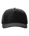 Front View of Black/ Black-Grey Laser Perf Performance Rope Cap - 355