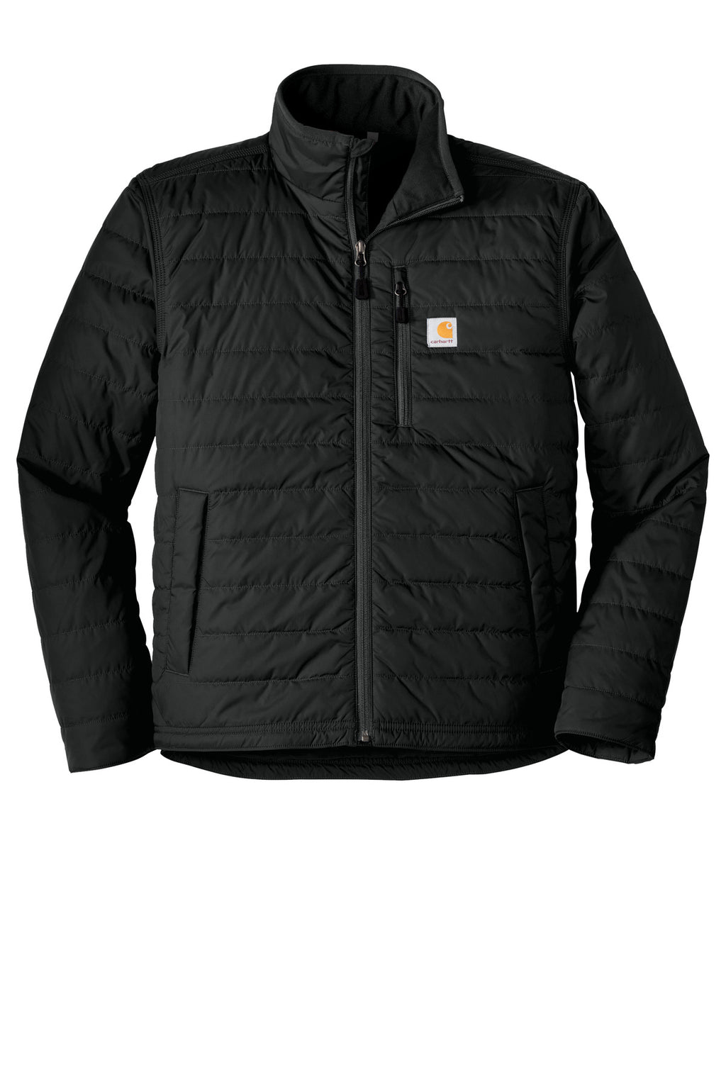 Front View of Black Carhartt Gilliam Jacket. CT102208