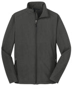 Front View of Black Char Hth Port Authority Core Soft Shell Jacket. J317