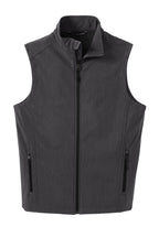 Front View of Black Char Hth Port Authority Core Soft Shell Vest. J325