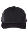 Front View of Black/ Charcoal Split Pulse Sportmesh R-Flex Cap - 172