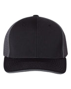 Front View of Black/ Charcoal Split Pulse Sportmesh R-Flex Cap - 172