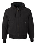 Front View of Black Cheyenne Boulder Cloth™ Hooded Jacket with Tricot Quilt Lining - 5020
