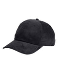 Front View of Black Corduroy Cap - BA703