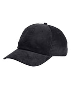 Front View of Black Corduroy Cap - BA703